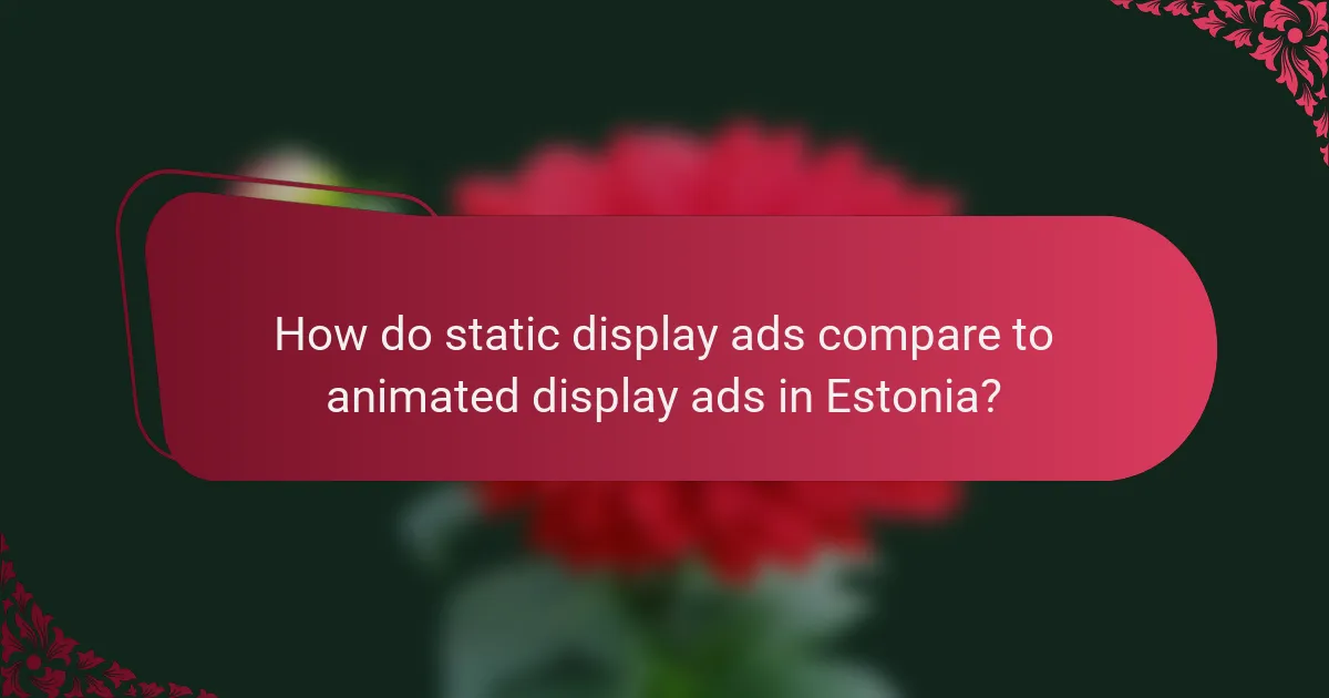How do static display ads compare to animated display ads in Estonia?