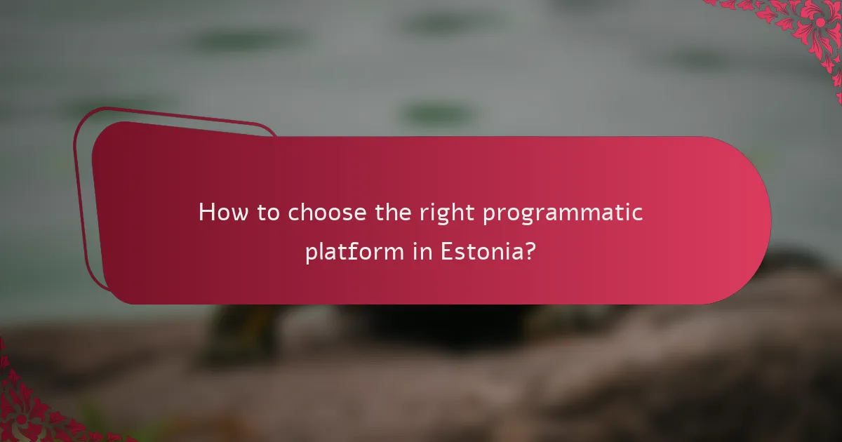 How to choose the right programmatic platform in Estonia?