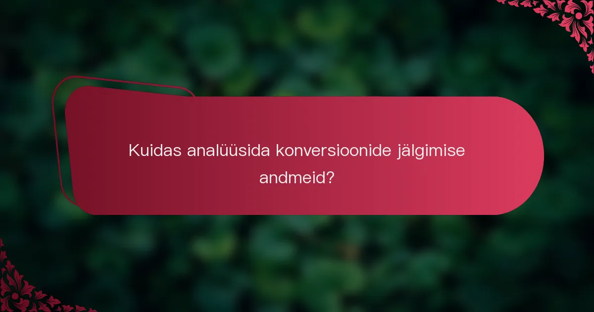 Kuidas analüüsida konversioonide jälgimise andmeid?