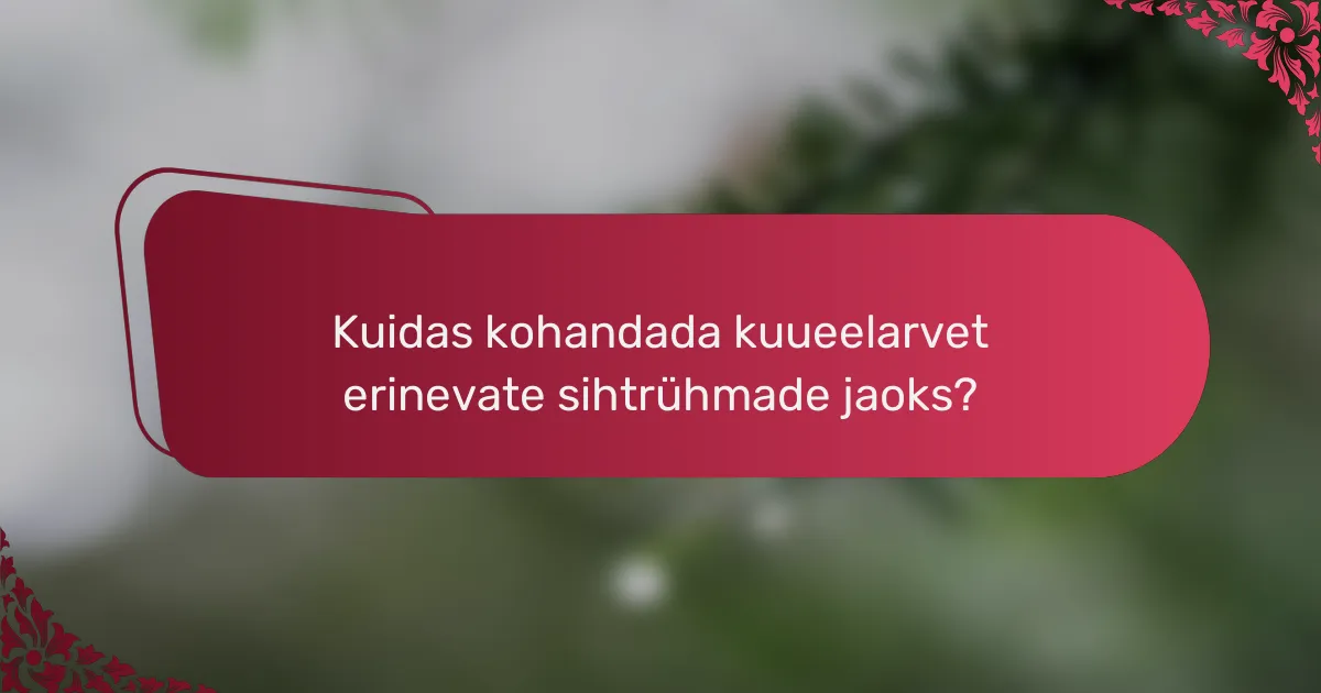 Kuidas kohandada kuueelarvet erinevate sihtrühmade jaoks?