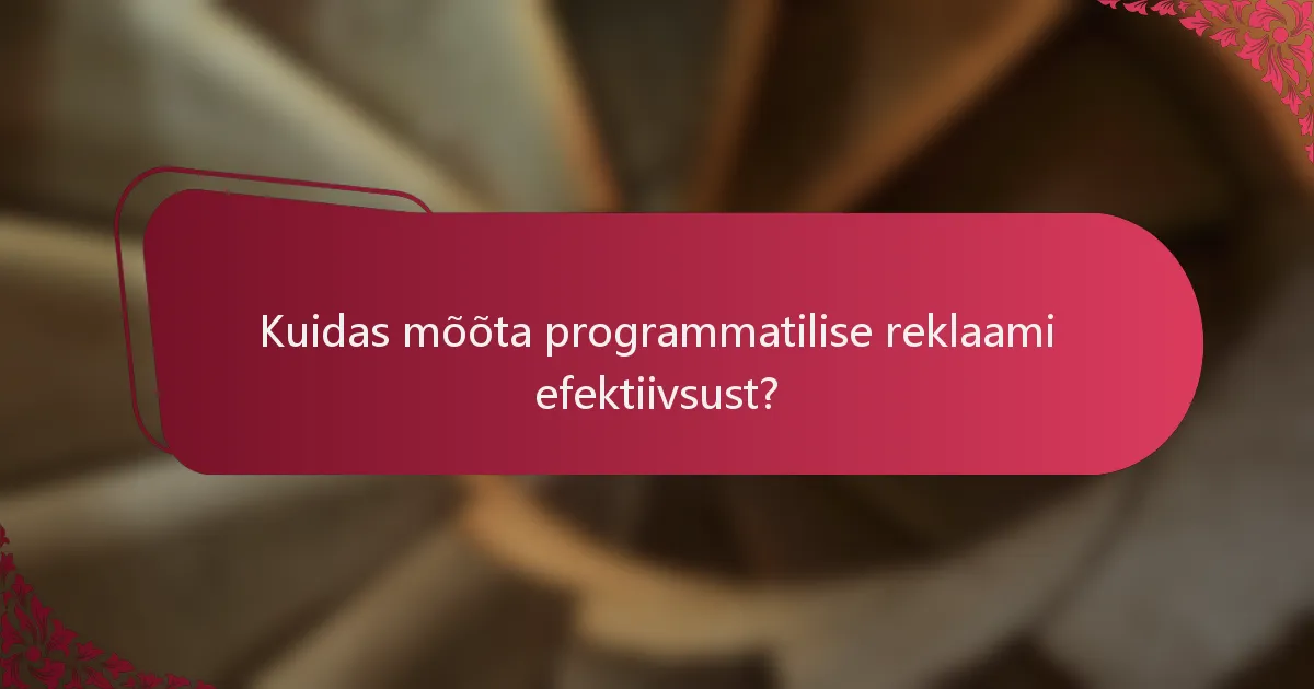 Kuidas mõõta programmatilise reklaami efektiivsust?
