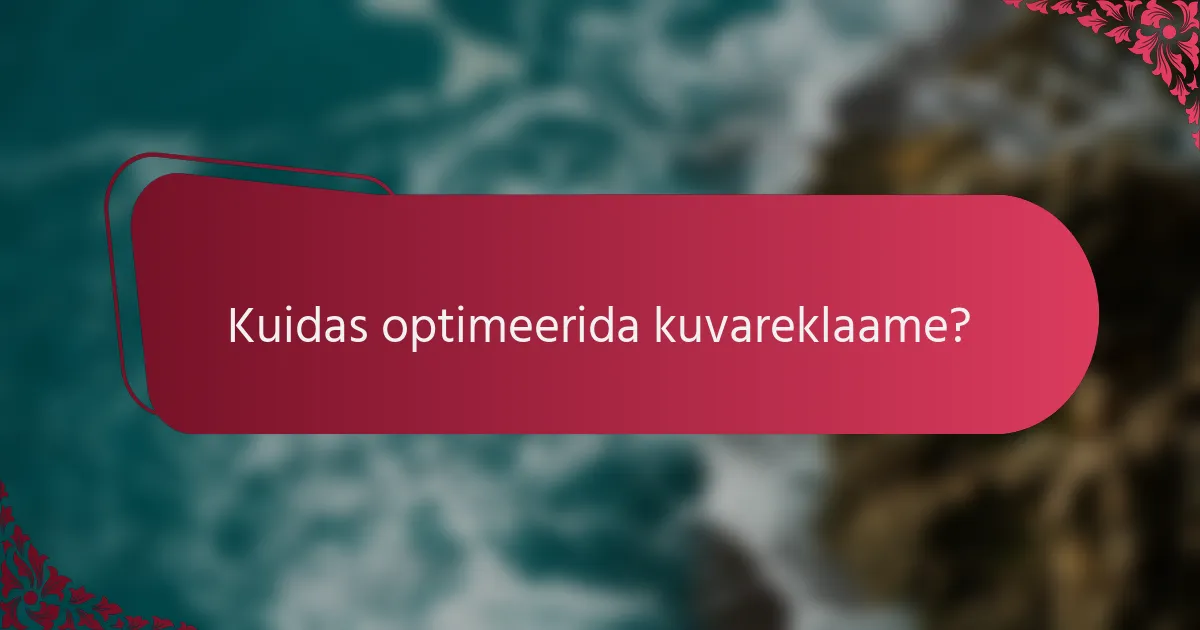 Kuidas optimeerida kuvareklaame?