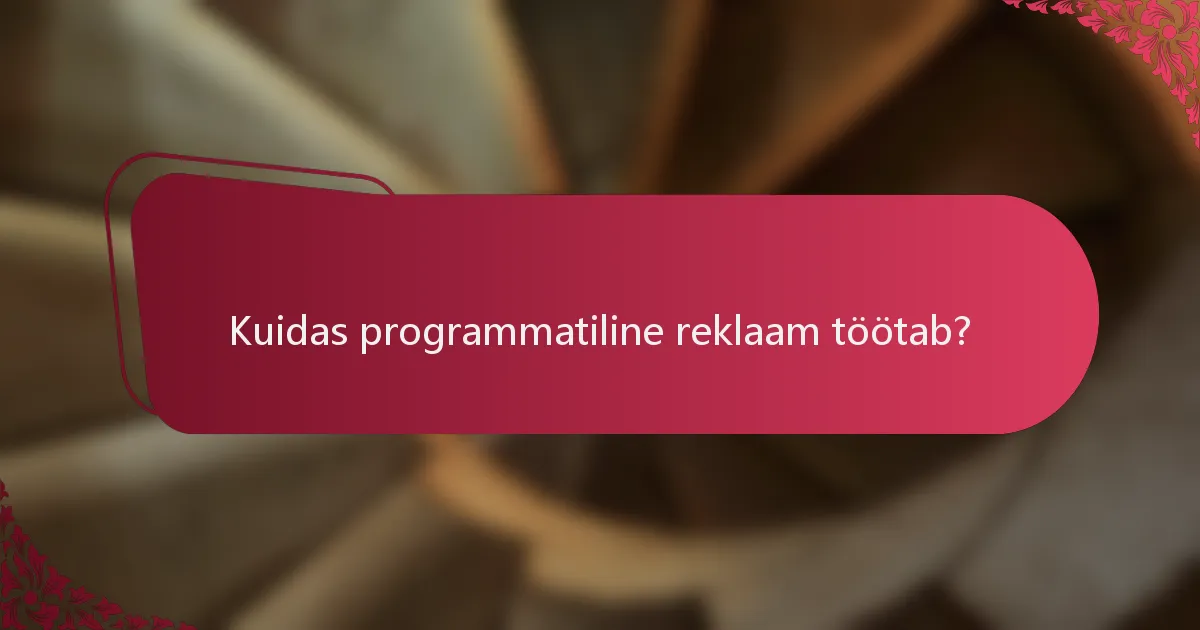 Kuidas programmatiline reklaam töötab?