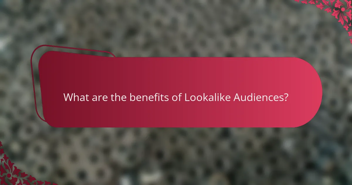 What are the benefits of Lookalike Audiences?
