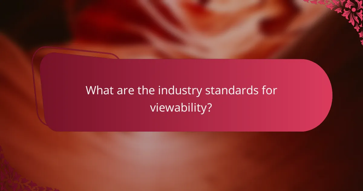 What are the industry standards for viewability?