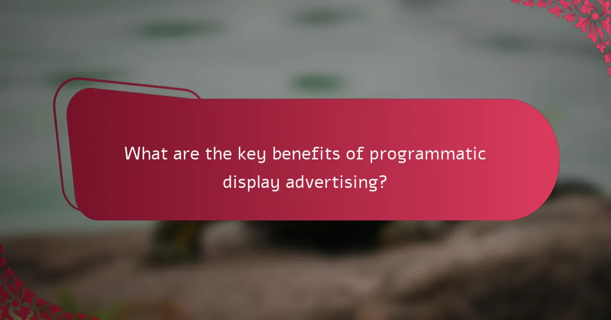 What are the key benefits of programmatic display advertising?